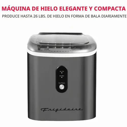 Vista 2 de Frigidaire EFIC103 - Máquina de Hielo, Resistente, 26 libras de Hielo por Día, Acero Inoxidable Negro