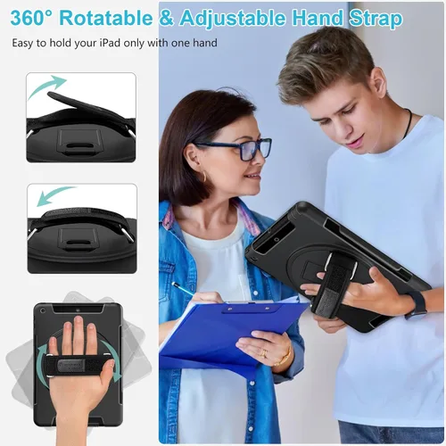 Vista 4 de Funda para iPad de 6ª/5ª generación de 9.7 pulgadas: Funda de TPU para iPad 9.7 (2018/2017) y iPad Air 2 de 9.7" con protector de pantalla - Soporte