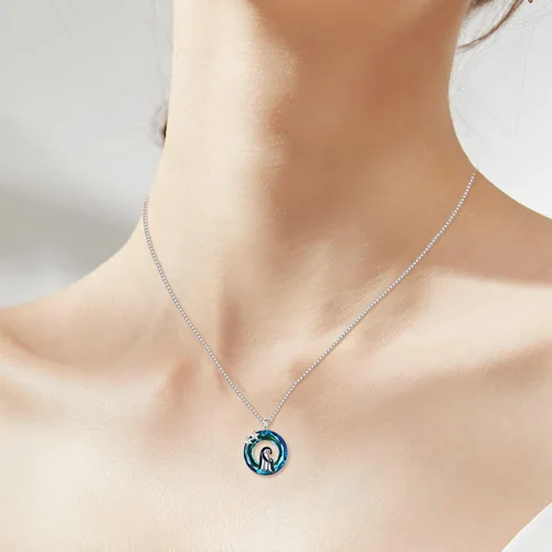 Vista 5 de Mother Daughter Necklace 925 Sterling Silver Crystal ElephantPenguin Necklace Cute Animal Mother's Day Necklace Jewelry Gifts for Mom Women