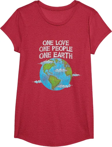Vista 53 de Vintage One Love One People Planet Cambio climático Día de la Tierra Camiseta Negro