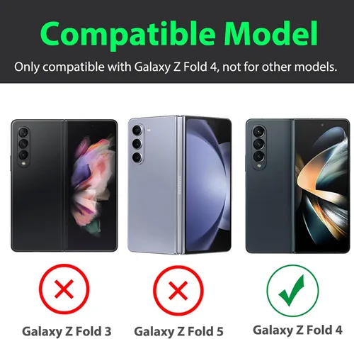 Vista 2 de Miimall Funda compatible con Samsung Galaxy Z Fold 4 con S Pen, protector de pantalla frontal integrado + soporte + soporte para bolígrafo, funda