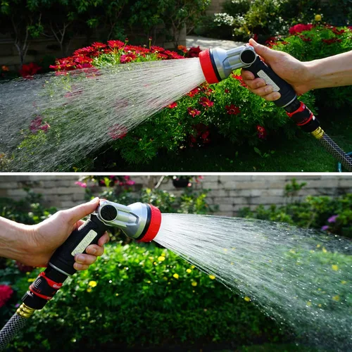 Vista 7 de Eden 94050 - Paquete de manguera y boquilla de ducha de metal de 50 pies con juego de inicio de conexión rápida, herramientas de jardinería