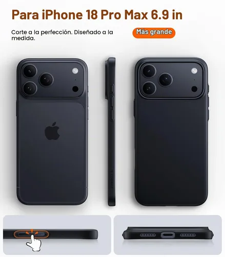 Vista 2 de TORRAS Funda magnética delgada para iPhone 18 Pro Max Ultra Thin, negro 1-negro