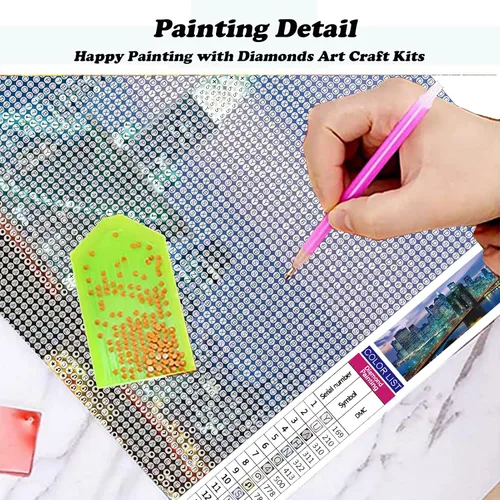 Vista 3 de YALKIN Kits de pintura de diamantes grandes 5D para adultos (35.43 x 11.8 pulgadas), taladro redondo completo, arroyo, puente, imágenes, arte
