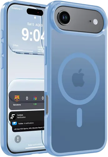 Vista 90 de WRJ Funda magnética mate para iPhone Air de 6.5 pulgadas, [compatible con Magsafe] [protección contra caídas de grado militar], delgada Negro