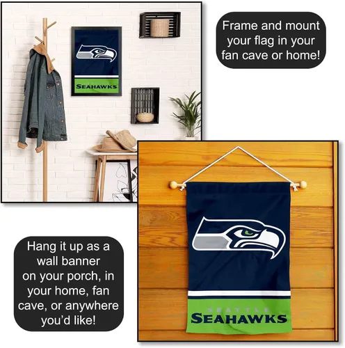 Vista 5 de Bandera de jardín de doble cara de Seattle Seahawks