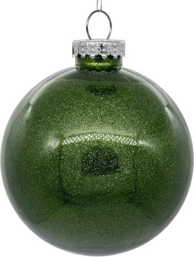 Vista 11 de Vickerman Adorno navideño de bola transparente de 3 pulgadas con interior de purpurina dorada antigua. Oro envejecido