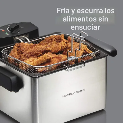Vista 4 de Hamilton Beach - Freidora eléctrica de estilo profesional con cesta 5 Liter / 21 Cup Oil Capacity 1800 Watts Lid With View Window Easy