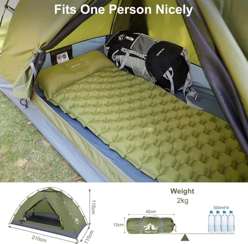 Vista 3 de Night Cat Tiendas de Campaña Mejoradas para Mochileros 1 a 2 Personas, Fácil Configuración con Clips, Tienda de Camping Impermeable para Adultos