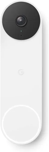 Vista 2 de Google Nest Doorbell (Batería) - Nieve Timbre de video con zoom digital de 6x, HD, vista en vivo 24/7, visión nocturna, HDR, funciona con Google