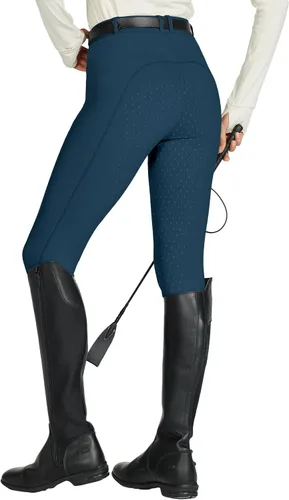 Vista 5 de Willit Pantalones de equitación para mujer con asiento completo, pantalones de silicona con bolsillo con cremallera
