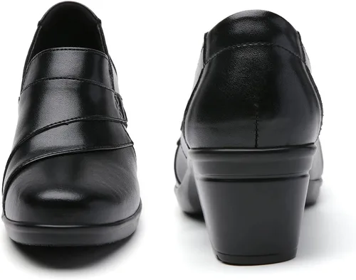 Vista 3 de Mocasines para mujer, casuales, cómodos, zapatos de tacón para mujer, mocasines y zapatos de trabajo para oficina, zapatos de negocios elegantes