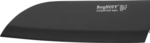 Vista 2 de Berghoff Essentials - Cuchillo Santoku antiadherente de 6 pulgadas, multifuncional, mango de agarre suave, diseño ergonómico, color gris Stainless