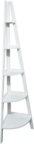 Vista 12 de Casual Home Librería de escalera de 5 estantes de madera maciza 100% estándar, 72 pulgadas de alto, castaño