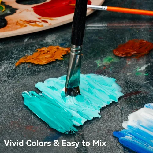 Vista 7 de AUREUO - Juego de pintura al óleo, tubos de 12 x 0.4 fl oz/0.4 onzas líquidas, pinturas a base de aceite no tóxicas para pintura en lienzo