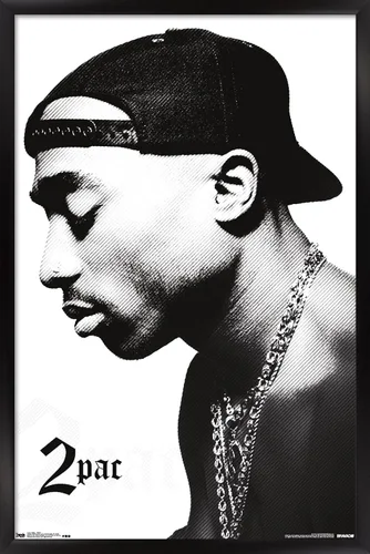Vista 6 de Trends International Tupac - Póster de pared de perfil, 14.725 x 22.375 pulgadas, versión enmarcada de madera de granero Versión enmarcada Barnwood