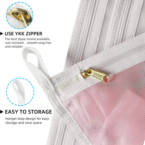 Vista 4 de TENRAI Delicates - Bolsas de lavandería de malla fina para ropa interior, lencería, brasier, pantimedias, calcetines, uso de cremallera YKK, tiene