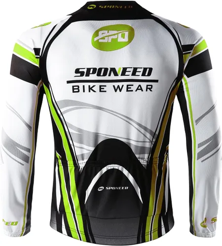 Vista 2 de sponeed Camisas de bicicleta para hombre, manga larga, con cremallera completa, equipo de ciclismo de invierno transpirable