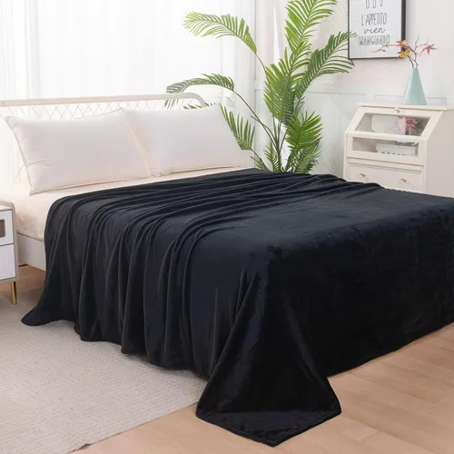 Vista 2 de Elegant Comfort Manta de Lujo con Sensación de Terciopelo, Manta Ligera para Todas las Estaciones, Ultra Suave, de Felpa de Forro Polar de Franela