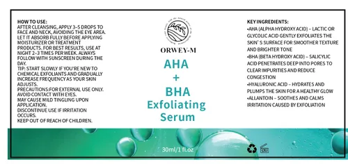 Vista 5 de AHA + BHA - Suero facial exfoliante Refinamiento de la textura de la piel y cuidado de los poros 1.0 fl oz / 1 onza líquida