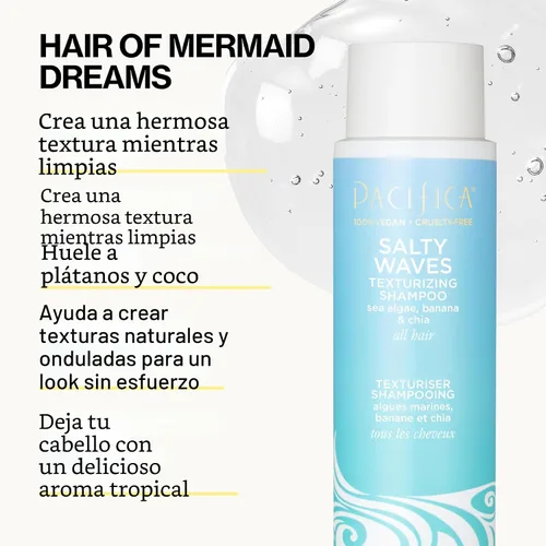 Vista 5 de Pacifica Salty Waves - Champú texturizante, textura playera, aspecto desordenado, estilos de cabello, cuidado hidratante del cabello con vitamina B