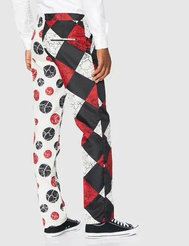 Vista 6 de SUITMEISTER Traje estampado de Halloween para hombre, disfraz de fiesta de cosplay, chaqueta ajustada para adultos, pantalones y corbata..