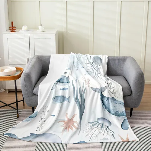Vista 10 de Erosebridal Hammerhead Shark Flannel Blanket 40x50 Marine Life Fuzzy Plush Throw for Sofa Couch Hammerhead Shark Lover Gifts Ocean Sealife Fleece