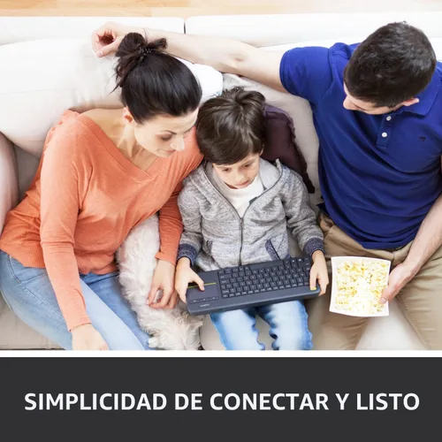 Vista 5 de Logitech K400 920-007119 Plus teclado táctil inalámbrico para TV conectado a computadora