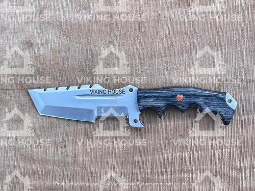 Vista 3 de I - Cuchillo rastreador hecho a mano, cuchillos de caza de acero D2, mango de madera de dólar, cuchillo de hoja fija, mano derecha, scout, llevar