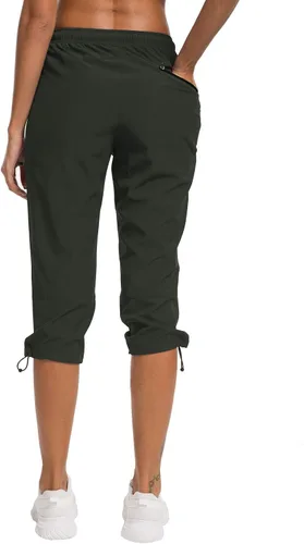 Vista 5 de ChinFun Pantalones capri de senderismo para mujer, de secado rápido, resistentes al agua, UPF 50+