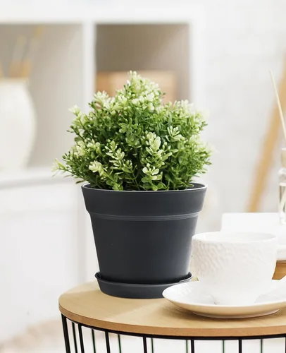 Vista 6 de homenote Macetas de plantas, macetas de 6/7.5 pulgadas para plantas, macetas de plástico para interior con múltiples agujeros de drenaje y bandejas