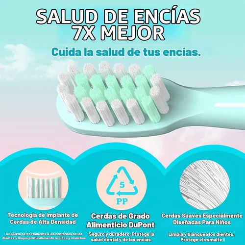 Vista 3 de Cabezales de repuesto para cepillo de dientes eléctrico Vekkia Kids