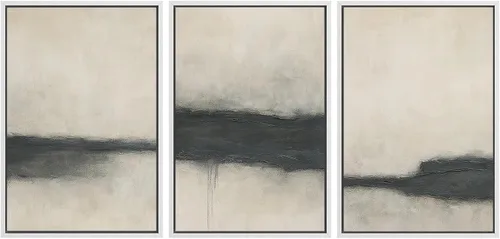 Vista 105 de SIGNWIN Lienzo enmarcado para pared, juego de arte pastel con cadena montañosa, bosque, niebla, naturaleza silvestre, ilustraciones modernas, arte