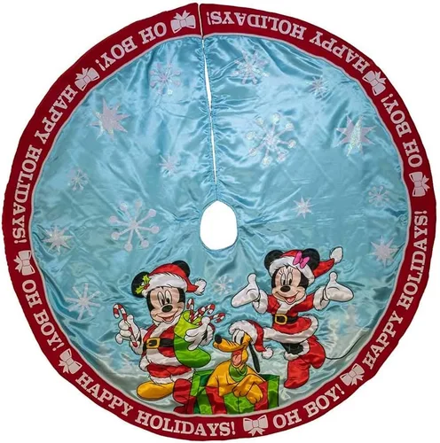 Vista 2 de Kurt Adler DN7166 - Pañuelo de satén con estampado de Mickey y Minnie de 48 pulgadas, multicolor