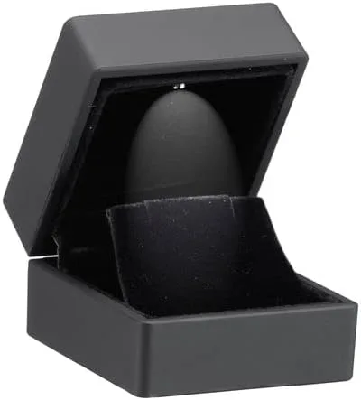 Vista 2 de Allure - Cajas de pendientes de lujo con luz LED, forma cuadrada, elegante estuche de aretes de diamante, para propuesta única, compromiso o boda