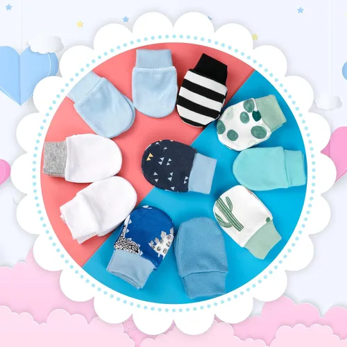 Vista 6 de ONESING 6-20 pares de guantes de bebé sin arañazos 0-6 meses, guantes esenciales para bebés recién nacidos, niños y niñas