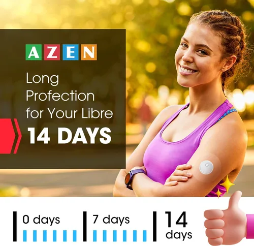 Vista 3 de AZEN Paquete de 100 cubiertas de sensor Freestyle para Libre 3, parches adhesivos impermeables, cinta adhesiva transparente impermeable