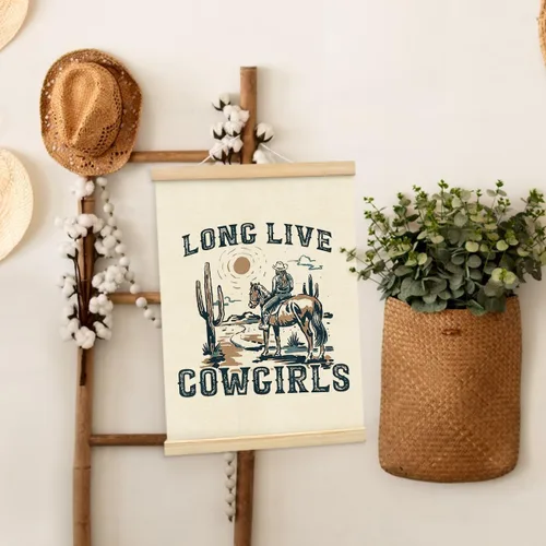 Vista 3 de BIWSHA Long Live Cowgirls - Marco para colgar pósteres, impresiones artísticas de pared de vaquera occidental, regalos de vaquera, decoración