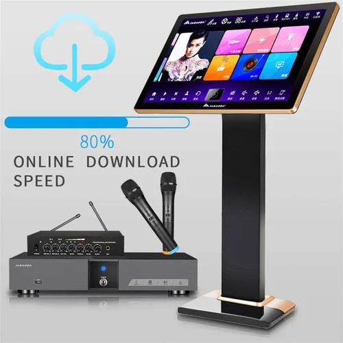 Vista 5 de Inandon-KV-V5 Plus reproductor de karaoke, con micrófono inalámbrico, pantalla táctil de 21.5 pulgadas 8TB HDD, entretenimiento en el hogar película
