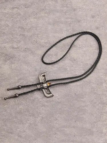 Vista 274 de Jeilwiy Corbata de bolo para hombre, corbata de vaquero occidental, collar de corbata de bolo dorado, corbata de cuero, corbata de Halloween