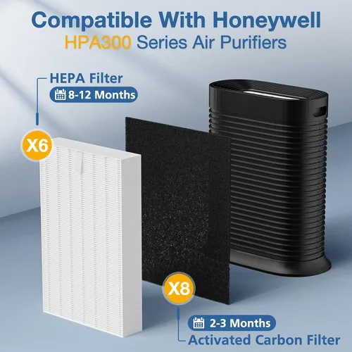 Vista 6 de Filtro de repuesto HEPA HPA300 para purificadores de aire Honeywell serie HPA300 HPA300 HPA300VP HPA304 HPA3300, reemplaza HRF-R3