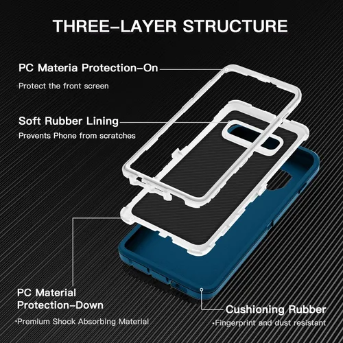 Vista 2 de I-HONVA Funda para Galaxy S10 [no compatible con S10E] a prueba de golpes, polvo y caídas, protección de cuerpo completo de 3 capas