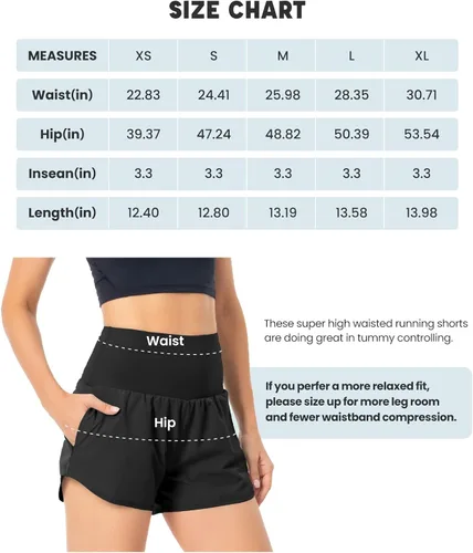 Vista 6 de GYM RAINBOW Pantalones cortos deportivos de cintura alta para mujer con bolsillos con cremallera de secado rápido pantalones cortos de entrenamiento