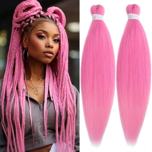 Vista 28 de Unionbeauty - Cabello trenzado preestirado de 16 pulgadas, 8 paquetes de cabello rubio trenzado con agua caliente, textura Yaki, trenzas