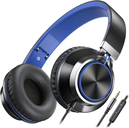 Vista 16 de Auriculares Ailihen C8, ligeros y plegables con micrófono para iPhone, iPad, iPod, teléfonos inteligentes Android, computadoras, laptop, Mac, Negro