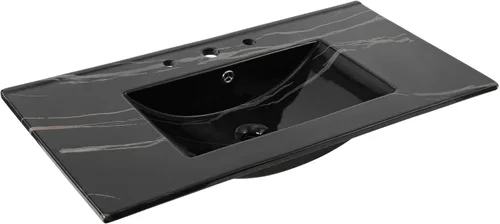 Vista 17 de JONATHAN Y - Lavabo auxiliar de 20 pulgadas para baño, 3 agujeros, color negro