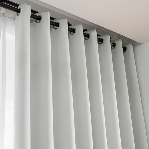 Vista 5 de Juego de 2 paneles de cortinas opacas, con ojales, aislamiento térmico, ahorro de energía y reducción de ruido, para dormitorio, sala de estar