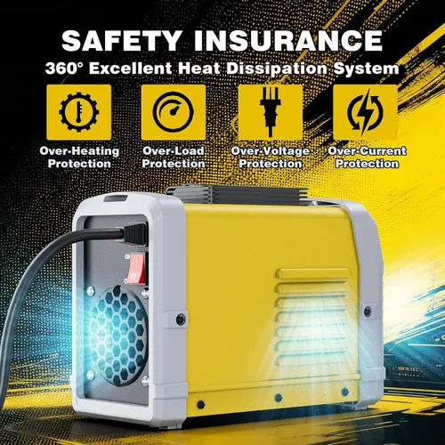 Vista 6 de Soldador de palo de 225 amperios, máquina de soldar, máquina de soldadura portátil, soldador inversor de 110 V, con control sinérgico, IGBT