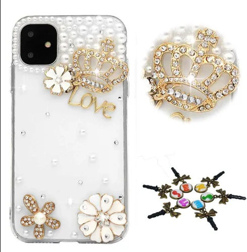Vista 46 de Sparkle - Funda para teléfono compatible con Samsung Galaxy Z Flip 2 5G - Elegante - Funda 3D hecha a mano con diseño de diamantes de imitación