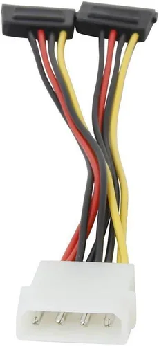 Vista 3 de POW-S6800-6IN 5.25 macho a SATA x 2 cable adaptador de CC interno